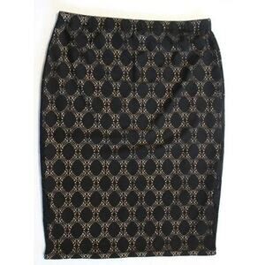 Vince Camuto Black Lace Overlay Lined Pencil Skirt - Size L